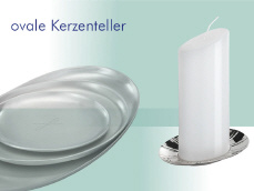 Kerzenteller, Kerzenuntersetzer in ovaler Form