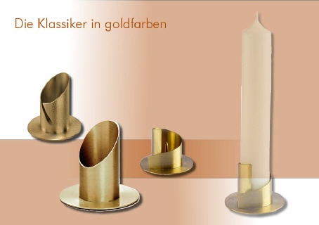 Kerzenständer für Kerze Ø5-6cm Gold Taufkerze Kommunionkerze Hochzeitskerze 