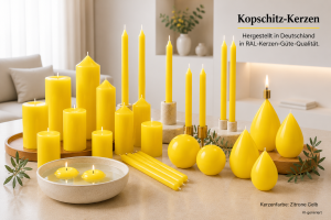 Zitronenfarbene Kerzen