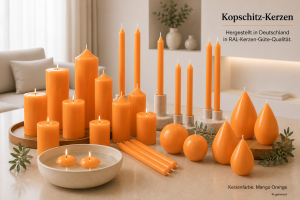 Mangofarbene Kerzen
