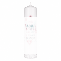 Taufkerze Mädchen 20 x 6 cm mit dem Text "Dein...
