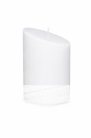 Formenkerze Ellipse abgeschrägt Weiß 12,5 x 9...