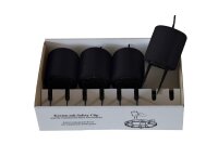 Adventskranzkerzen mit Halter Schwarz 4er Set