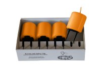 Adventskranzkerzen mit Halter Mango Orange 4er Set