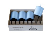 Adventskranzkerzen mit Halter Blue Bell Hellblau 4er Set
