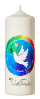 Friedenskerze „Welt Frieden“ 20 x 7 cm