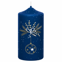 Adventskerzen Bala in Samtlook Midnight Blue 12 x 6 cm,...