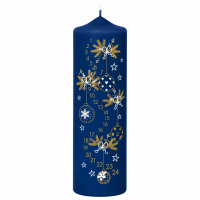 Bala Adventskerze 1-24 in Samtlook Midnight Blue 25 x 7 cm