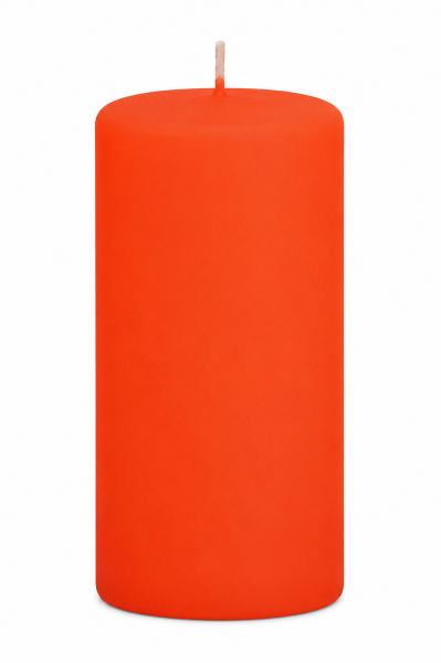 Stumpenkerzen Samt-Lack Inka Orange 4er Set