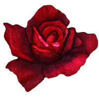 Wachsornament "Rose" Altrot 35 x Ø 5 cm,...