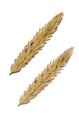 Wachsornament "Ähren" Gold 45 x Ø 9 mm, 2 Stück