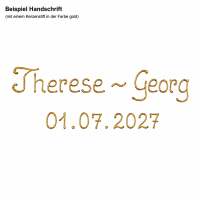 Hochzeitskerze Stumpenkerze mit Herzen, Tauben & Eheringen mit Namen & Datum
