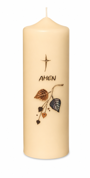 Gedenkkerze Champagner -Amen - 20 x 7 cm