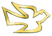 Wachsornament "Taube" Gold 20 x Ø 30 mm,...
