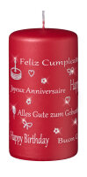 Spruchkerze "Happy Birthday" XMas Rot Matt 130...