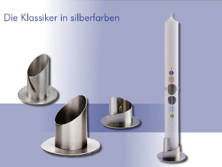 Taufkerzen und Kommunionkerzenhalter Klassiker in Silber