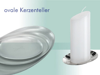 Kerzenteller, Kerzenuntersetzer in ovaler Form